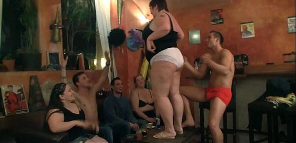  Huge tits group sex party